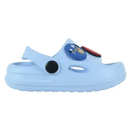 Yellow Bee Marvel Featuring Captain America Applique Detailed Perforated Clogs - Blue image 5