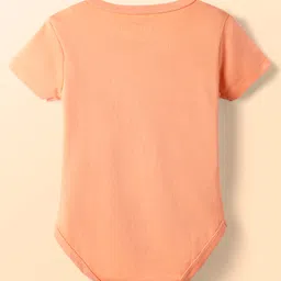 Babyhug Disney Interlock Knit Half Sleeves Onesies with Mowgli & Friends Graphics Pack of 3 - White Orange & Blue image 5