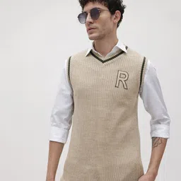 The Roadster Life Co. Acrylic Ribbed Applique Sweater Vest-image-73