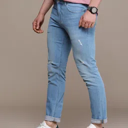 Calvin Klein Jeans Men Super Skinny Fit Mildly Distressed Light Fade Stretchable Jeans image 2