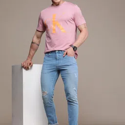 Calvin Klein Jeans Men Super Skinny Fit Mildly Distressed Light Fade Stretchable Jeans image 4