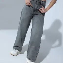 High Star Black Cotton Straight Fit High Rise Jeans-picture-26