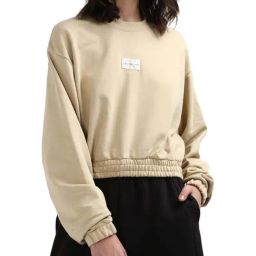 CALVIN KLEIN Pale Khaki Cotton Sweatshirt-picture-49