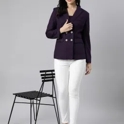 showoffff SHOWOFF Purple Slim Fit Blazer image 5