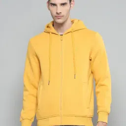 cloak & decker by monte carlo Cloak & Decker Mens Solid Mustard Hooded Neck Full Sleeve Sweatshirt-picture-21