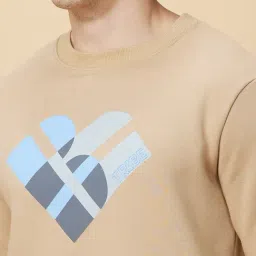 Being Human Beige Regular Fit Printed Sweatshirt image 4