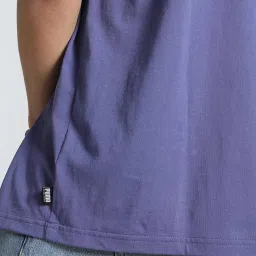 Puma Blue Cotton Relaxed Fit Printed Sports T-Shirt image 5