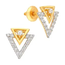malabar gold and diamonds Malabar Gold & Diamonds 22k Yellow Gold Stud Earrings for Women-picture-32