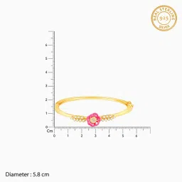 GIVA 92.5 Sterling Silver Bhumi Golden Pink Brahma Kamal Bracelet image 5