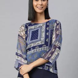 Cottinfab Blue Printed Top-picture-39
