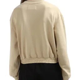 CALVIN KLEIN Pale Khaki Cotton Sweatshirt image 2