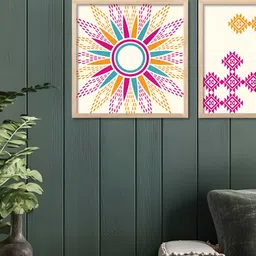 Kotart Brown & White 2 Pieces Pattern Wooden Wall Arts image 5