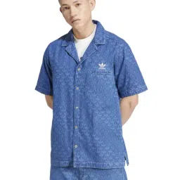 Adidas Originals Blue Regular Fit Printed Shirt-image-26