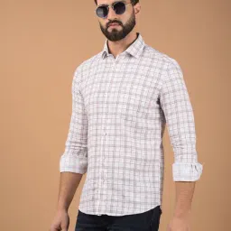 CRIMSOUNE CLUB Purple Slim fit Checks casual shirts-picture-26