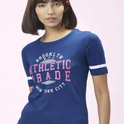 Ajile by Pantaloons Navy Cotton Graphic Print T-Shirt-picture-42