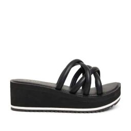 Aldo Women's Black Cross Strap Wedges-picture-6