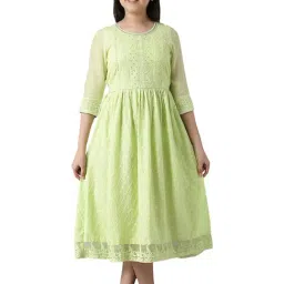 Aurelia Kids Green Embroidered Dress-image-15