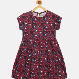 Kiddopanti Kids Black & Red Printed Dress-image-39