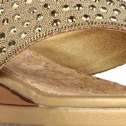 Inc.5 Women's Antique Gold Thong Wedges image 5