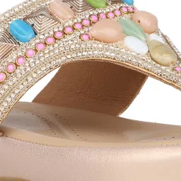 Inc.5 Women's Rose Gold T-Strap Wedges image 5