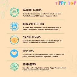 Tippy Top Kids Black Self Design T-Shirt image 5