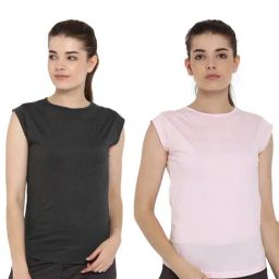 Appulse Charcoal & Light Pink Cotton T-Shirt - Pack of 2-picture-0