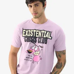 The Souled Store Purple Regular Fit Printed T-Shirt-image-8