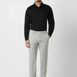 Van Heusen Grey Slim Fit Checks Trousers image 5