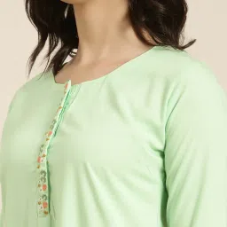 showoffff SHOWOFF Green Regular Fit Kurta image 5