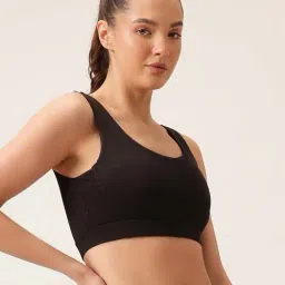 Clovia Black Regular Fit Sports Bra image 3