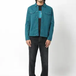 Rare Rabbit Teal Regular Fit Solid Jacket image 5