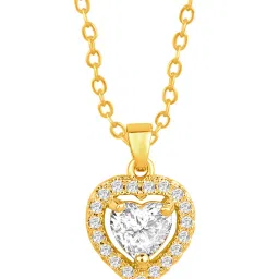 Peora Gold Plated Contemporary CZ & Crystal Studded Pendant & Earring image 5