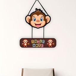 CVANU Brown & Beige Monkey Printed Hanging Wall Decor-picture-15