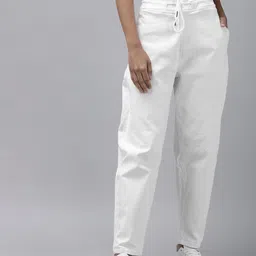 The Roadster Lifestyle Co Women White Mid-Rise Slouchy Jogger Jeans-image-67