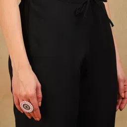 Vaamsi Black Embroidered Kurta Pant Set With Dupatta image 5