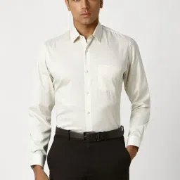Peter England Beige Slim Fit Printed Shirt-picture-31