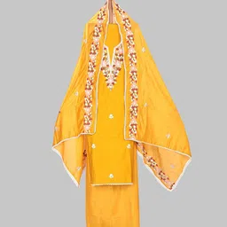 SALWAR STUDIO Embroidered Pure Silk Unstitched Dress Material-image-84