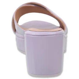 Mochi Women's Purple Cross Strap Sandals image 5