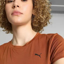 Puma Brown Logo Print Sports T-Shirt image 5