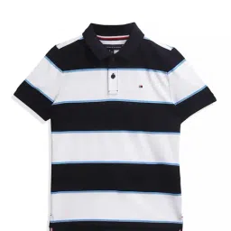 Tommy Hilfiger Kids Black Striped Polo T-Shirt-picture-36