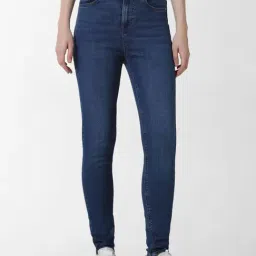 Only Blue Cotton Skinny Fit Mid Rise Jeans-image-79
