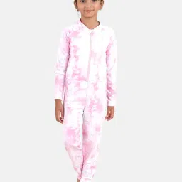 Kiddopanti Girls Pink Tie-Dye Full Sleeves Swimsuit-picture-13