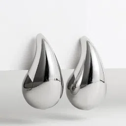 DressBerry Stainless Steel Silver-Plated Teardrop Shaped Drop Earrings-picture-53