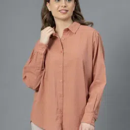 Mode By Red Tape Dusty Orange Cotton Regular Fit Shirt-picture-36