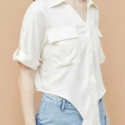 Ginger By Lifestyle Off White Regular Fit Shirt image 5