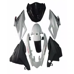 GENERIC Bike Fairing Kit Side Panels, Front Cowl and Tail Covers for Hero Ignitor White-picture-40