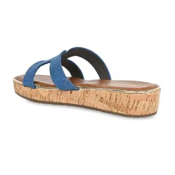 Rocia by Regal Women's Denim Blue Casual Wedges image 5