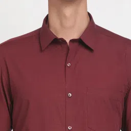 Turtle Maroon Cotton Slim Fit Shirt image 5