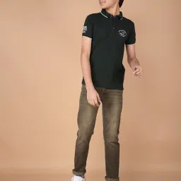 Crimsoune Club Boys Green Cotton Blend Solid Polo T-Shirt image 5