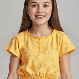 ARIAS By LARA DUTTA Girls Floral Emboridered Cotton Regular Top-picture-27